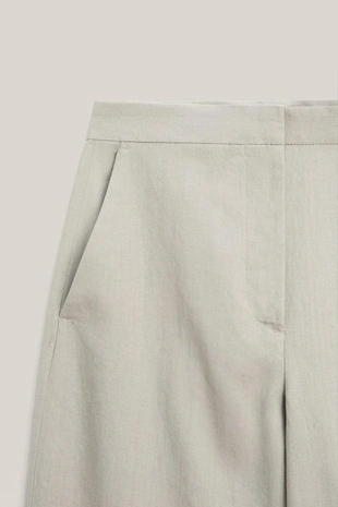 Брюки из льна с деталями на талии - limited edition- Заказать в России