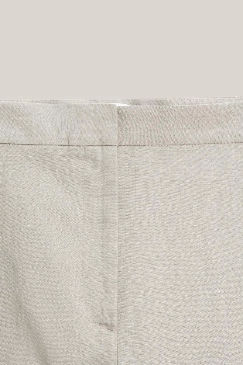 Брюки из льна с деталями на талии - limited edition