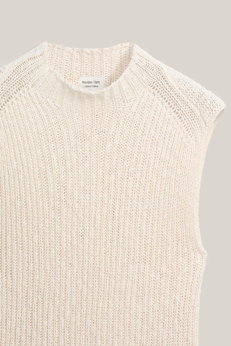 Топ с мокрым воротником из льняной смеси - лимитированное издание