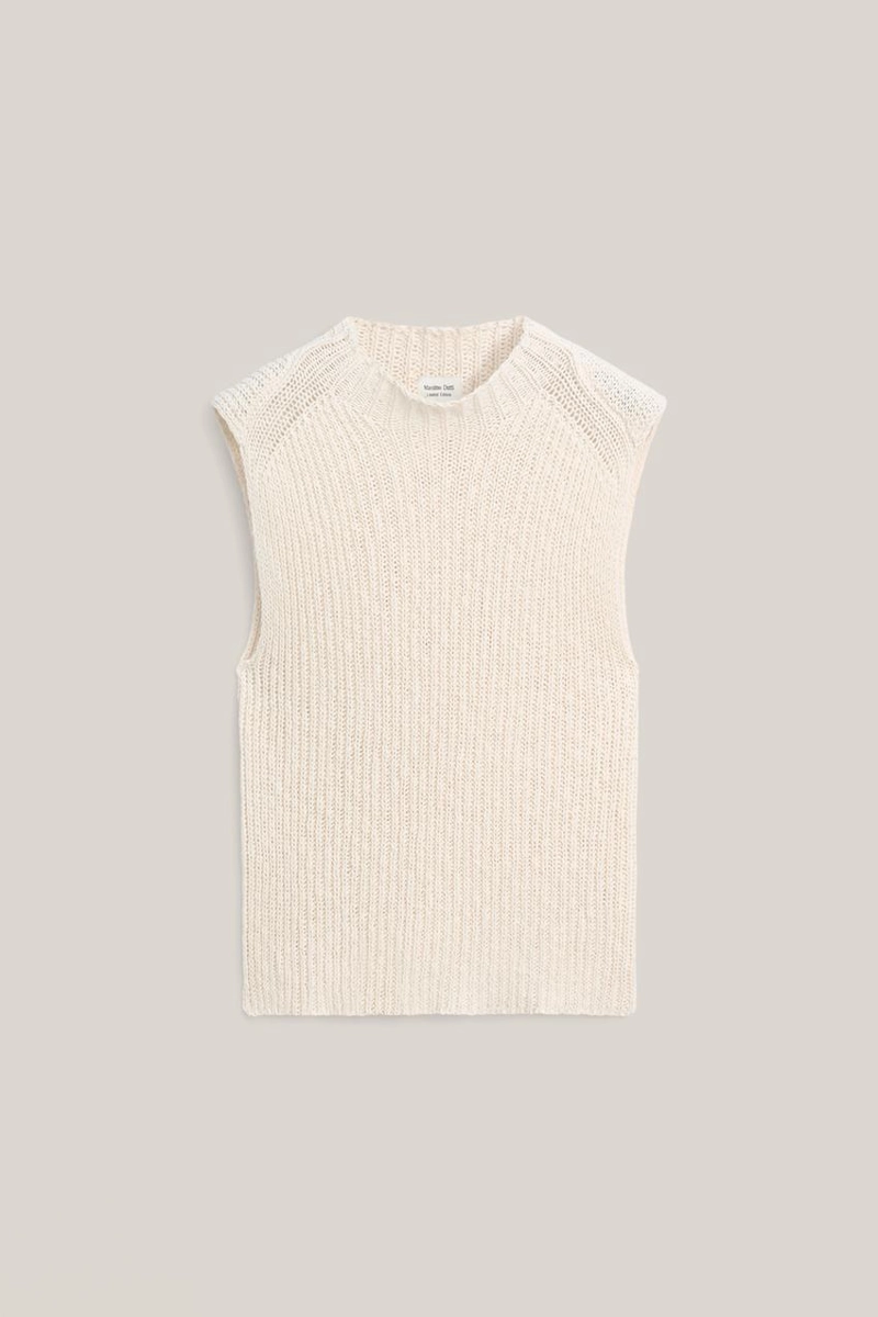 Топ с мокрым воротником из льняной смеси - лимитированное издание