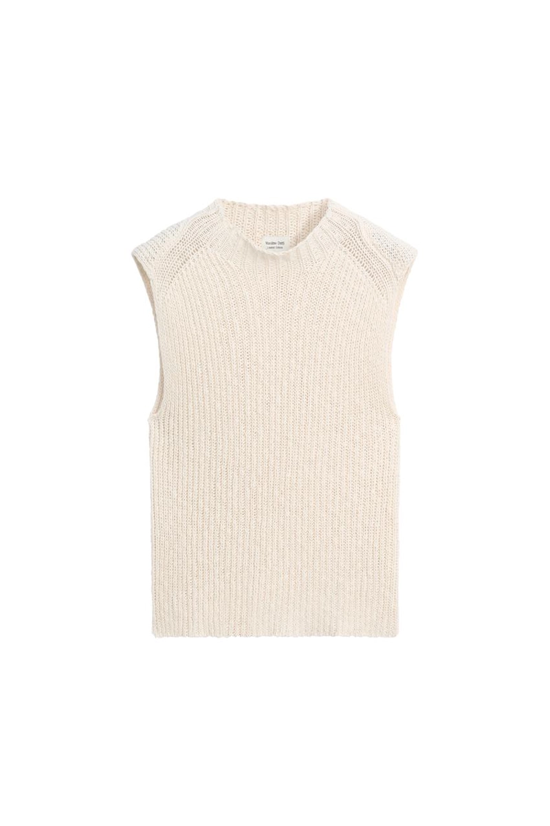 Топ с мокрым воротником из льняной смеси - лимитированное издание