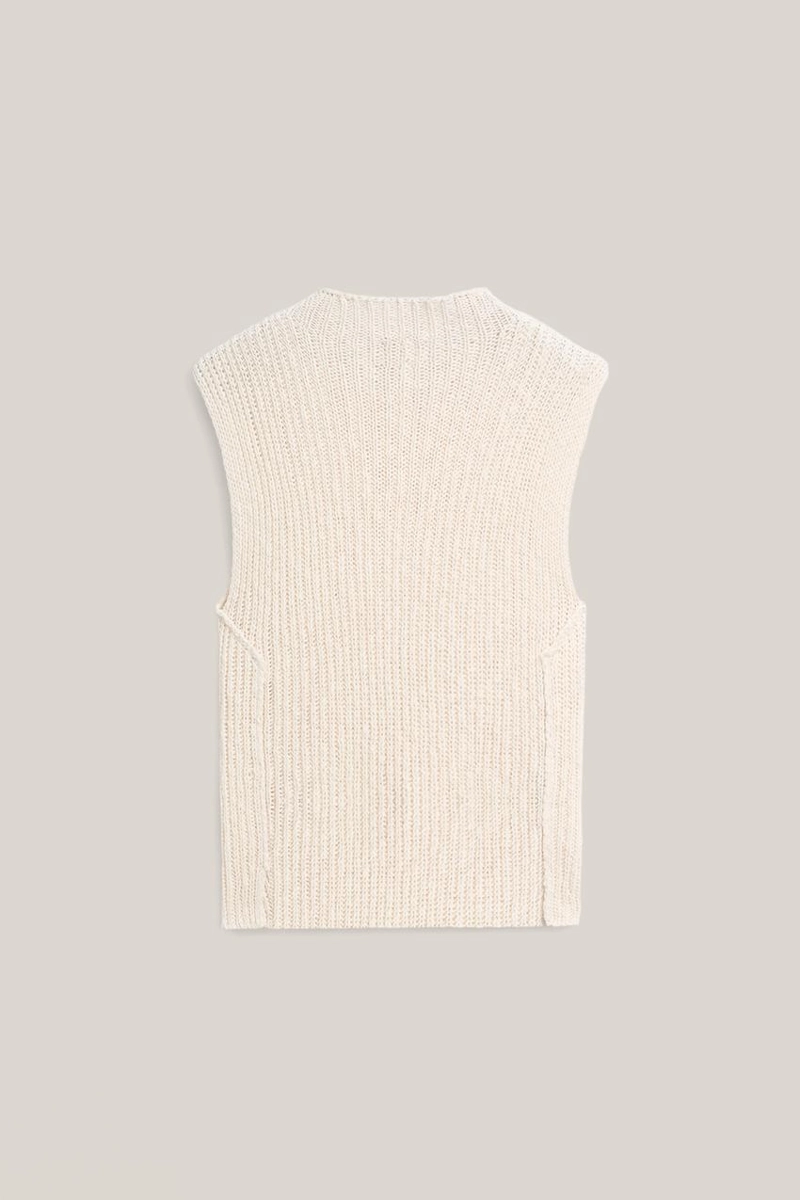 Топ с мокрым воротником из льняной смеси - лимитированное издание