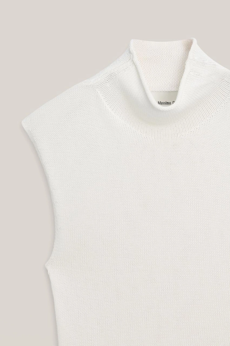 Вязанный топ с мокрым воротником из хлопка и шелка - лимитированная коллекция