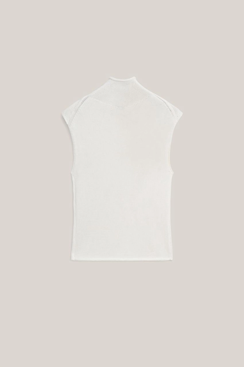 Вязанный топ с мокрым воротником из хлопка и шелка - лимитированная коллекция