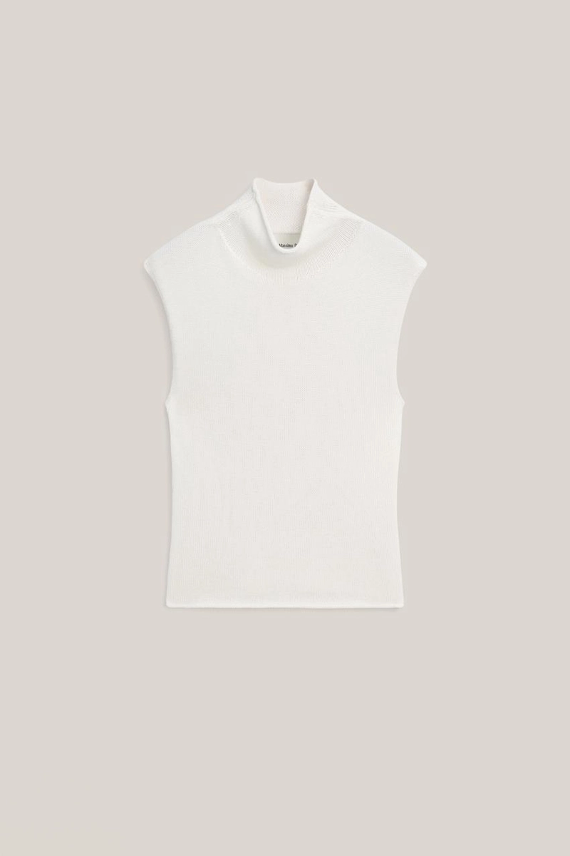 Вязанный топ с мокрым воротником из хлопка и шелка - лимитированная коллекция