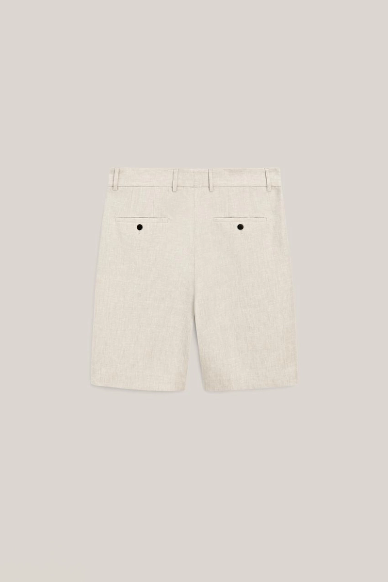 Бермуды из льна с защипами - лимитированная коллекция
