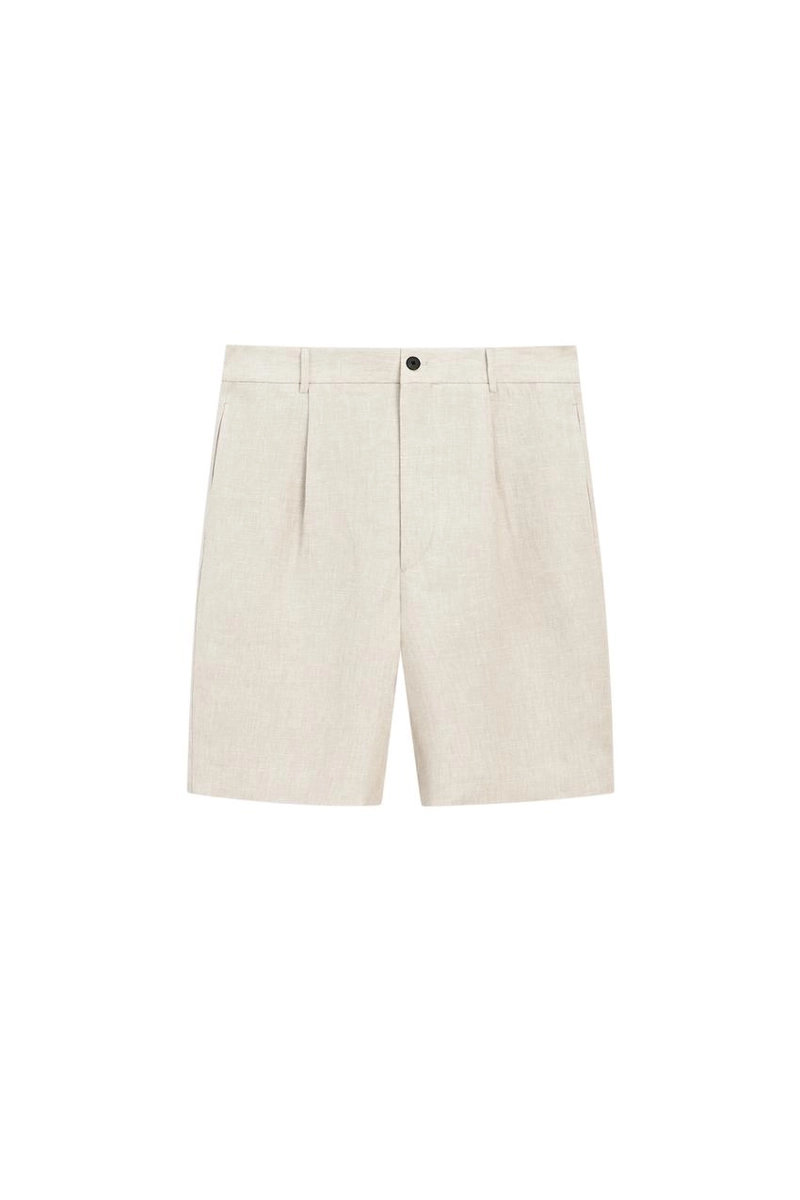 Бермуды из льна с защипами - лимитированная коллекция