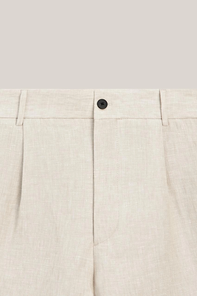 Бермуды из льна с защипами - лимитированная коллекция
