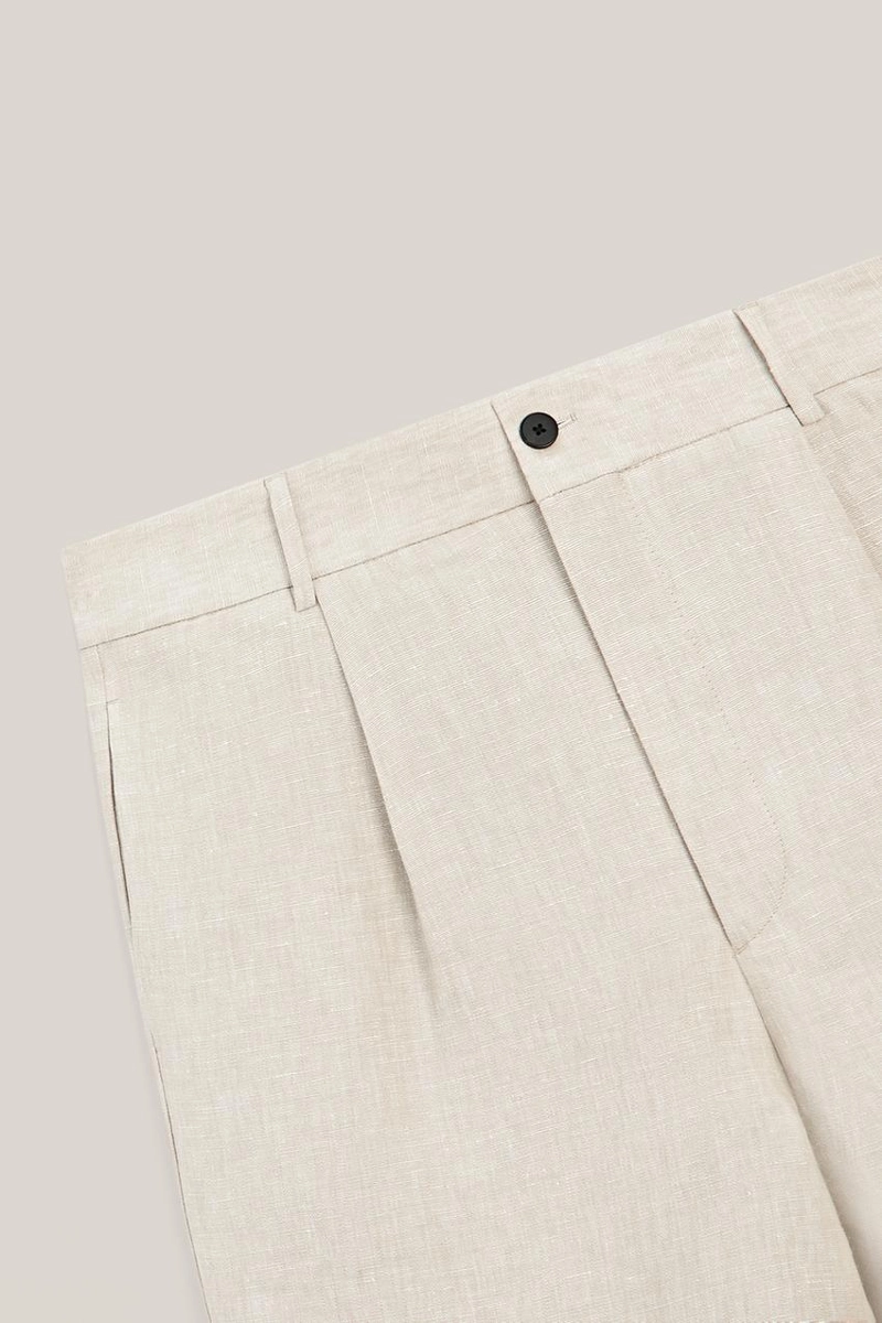 Бермуды из льна с защипами - лимитированная коллекция