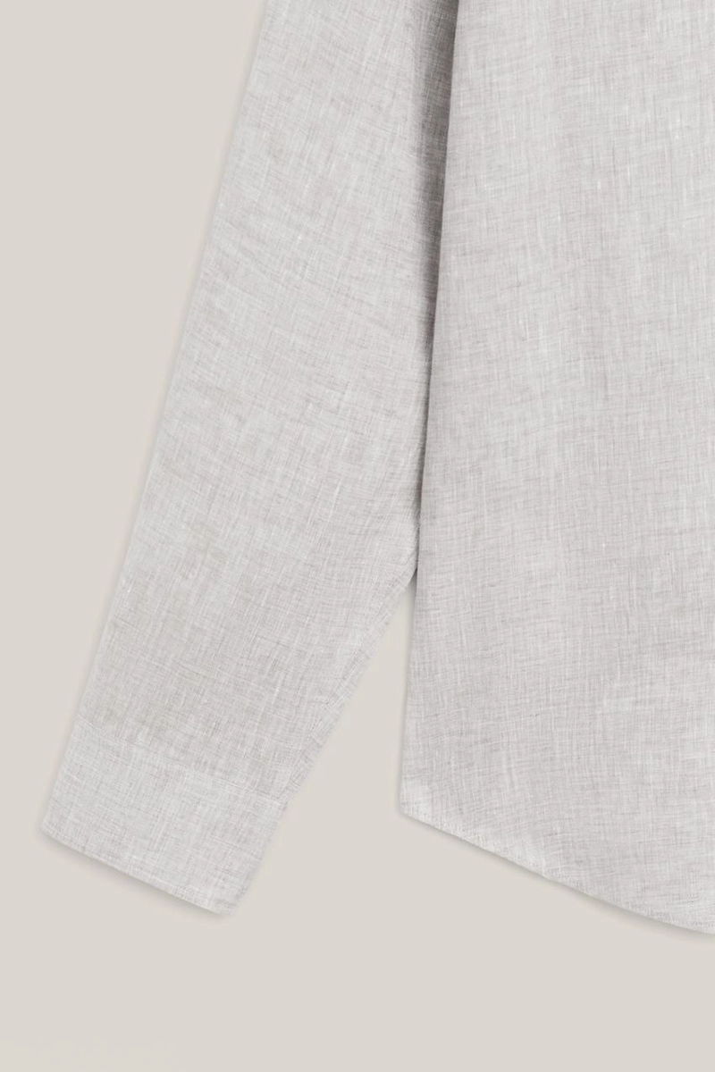 Рубашка с воротником-стойкой из 100% льна - лимитированная коллекция