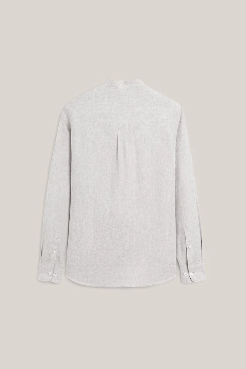 Рубашка с воротником-стойкой из 100% льна - лимитированная коллекция