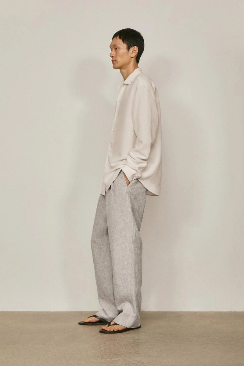 Рубашка из смесового льна - лимитированная коллекция