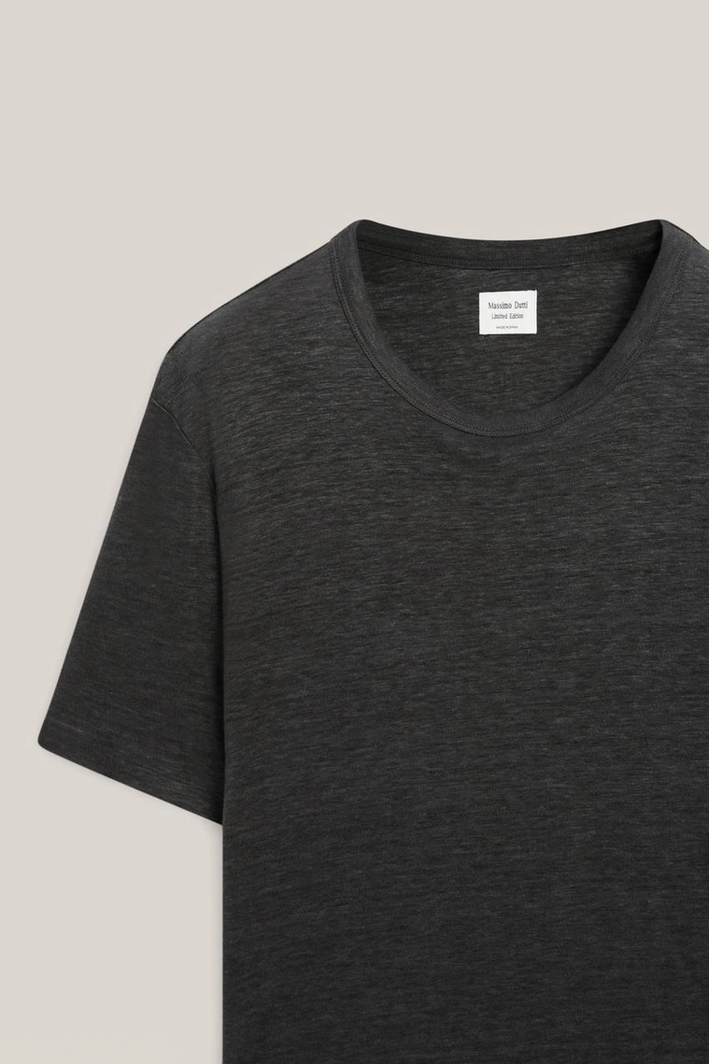 Футболка с короткими рукавами из 100% льна - лимитированная коллекция