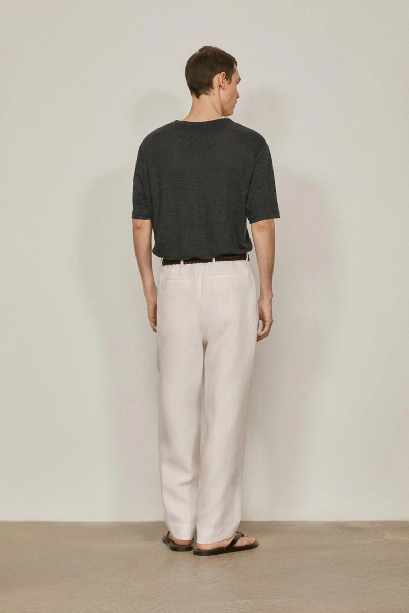 Футболка с короткими рукавами из 100% льна - лимитированная коллекция