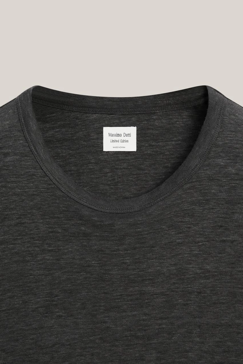 Футболка с короткими рукавами из 100% льна - лимитированная коллекция