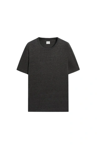 Футболка с короткими рукавами из 100% льна - лимитированная коллекция- Заказать в России