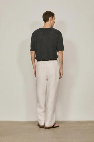 Футболка с короткими рукавами из 100% льна - лимитированная коллекция- Заказать в России