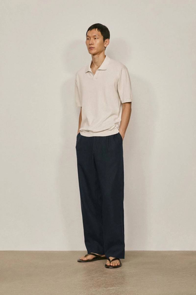 Поло-свитер из хлопка и льна - limited edition