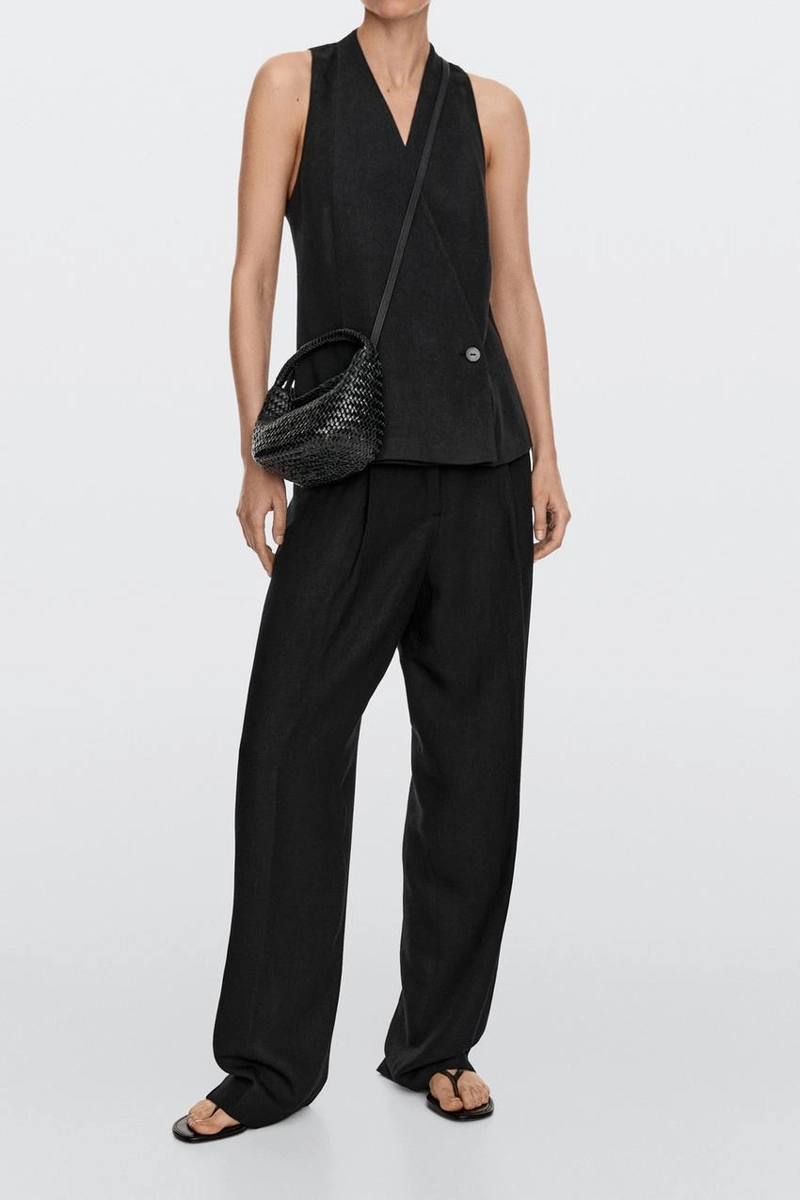 Мини-сумка из плетеной кожи нубука