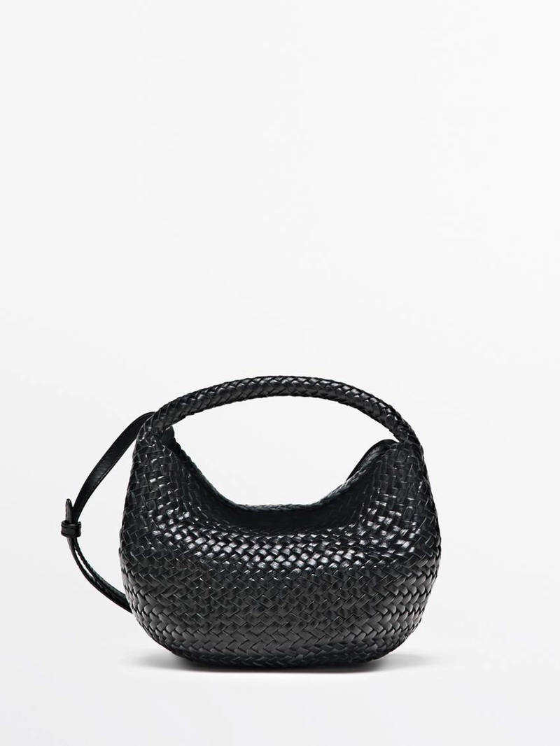 Мини-сумка из плетеной кожи нубука