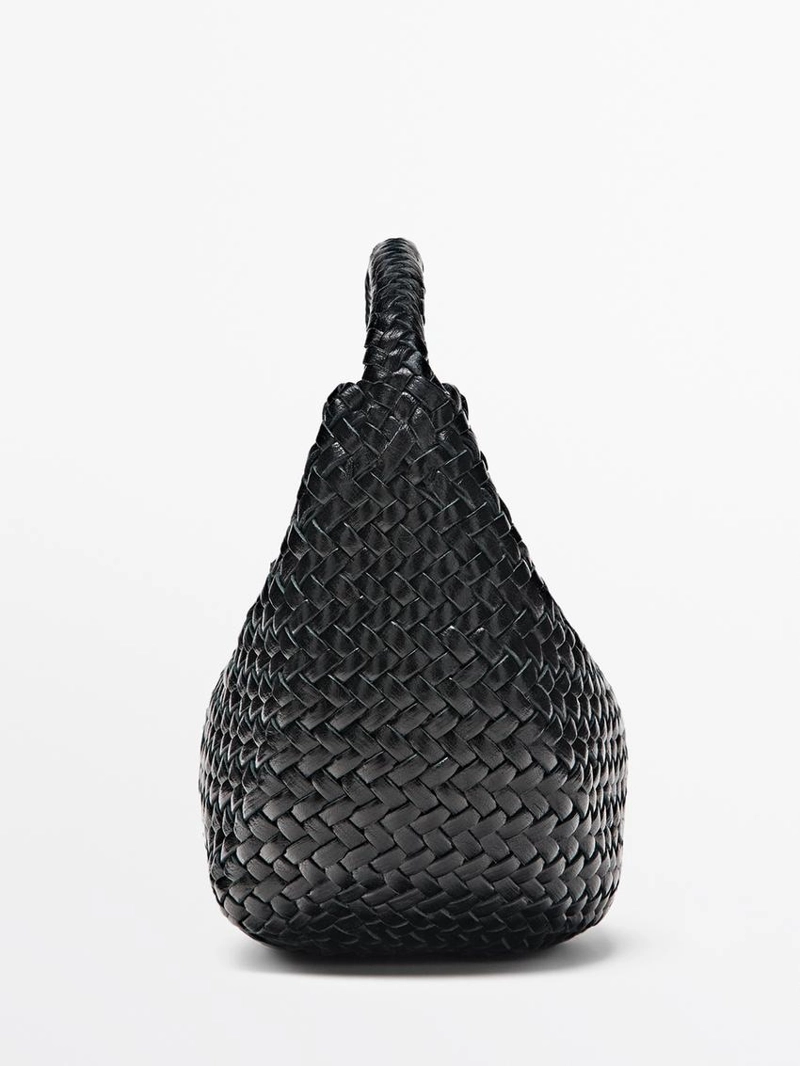 Мини-сумка из плетеной кожи нубука