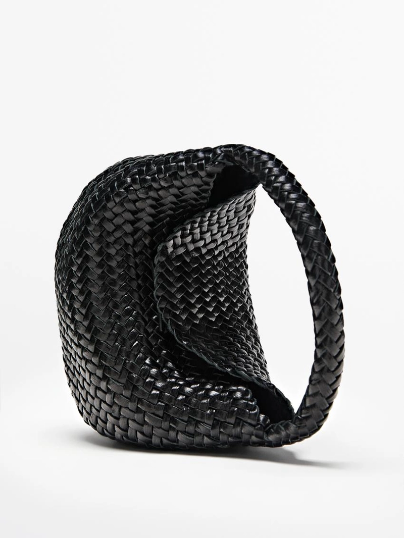 Мини-сумка из плетеной кожи нубука