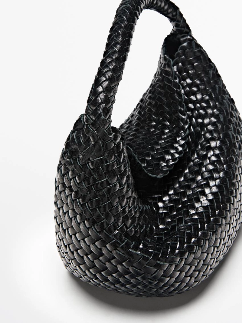 Мини-сумка из плетеной кожи нубука