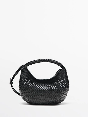 Мини-сумка из плетеной кожи нубука- Заказать в России