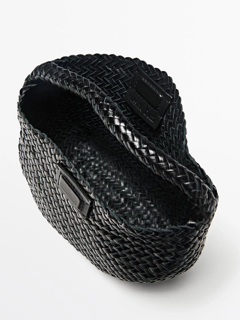 Мини-сумка из плетеной кожи нубука