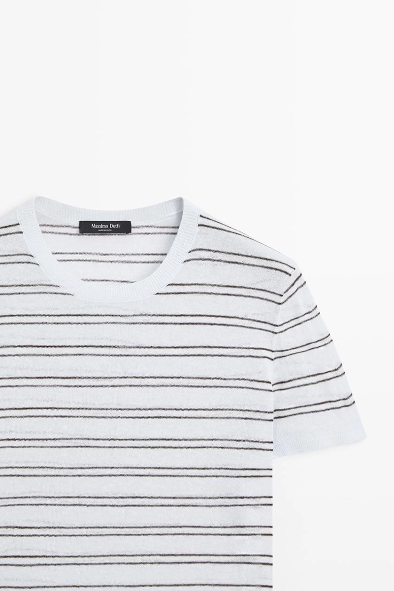 Свитер с коротким рукавом с полосатыми деталями