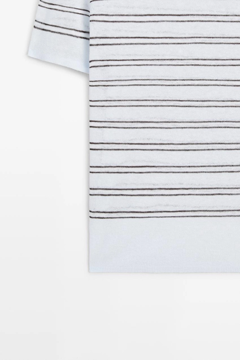 Свитер с коротким рукавом с полосатыми деталями