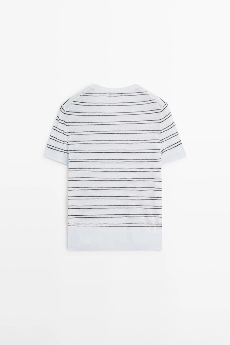 Свитер с коротким рукавом с полосатыми деталями