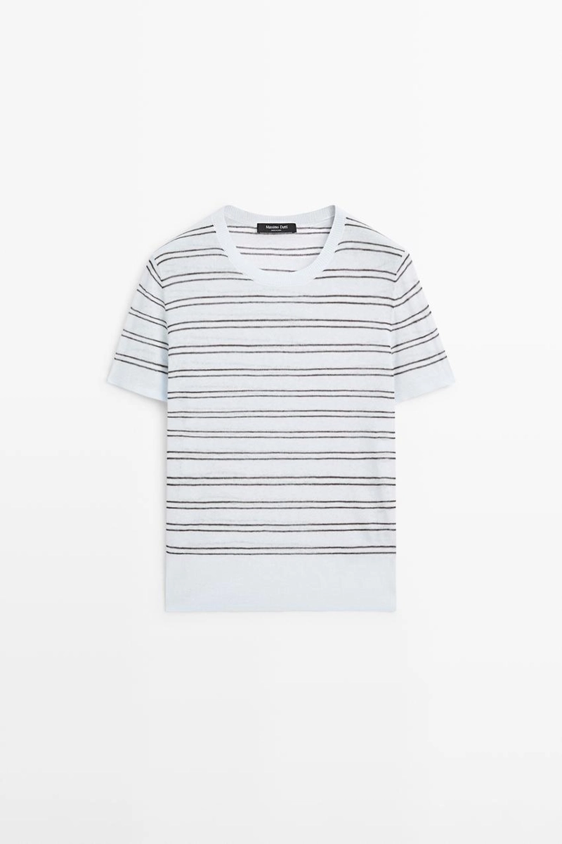 Свитер с коротким рукавом с полосатыми деталями