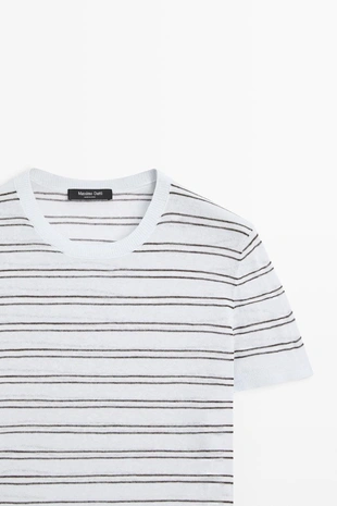 Свитер с коротким рукавом с полосатыми деталями- Заказать в России