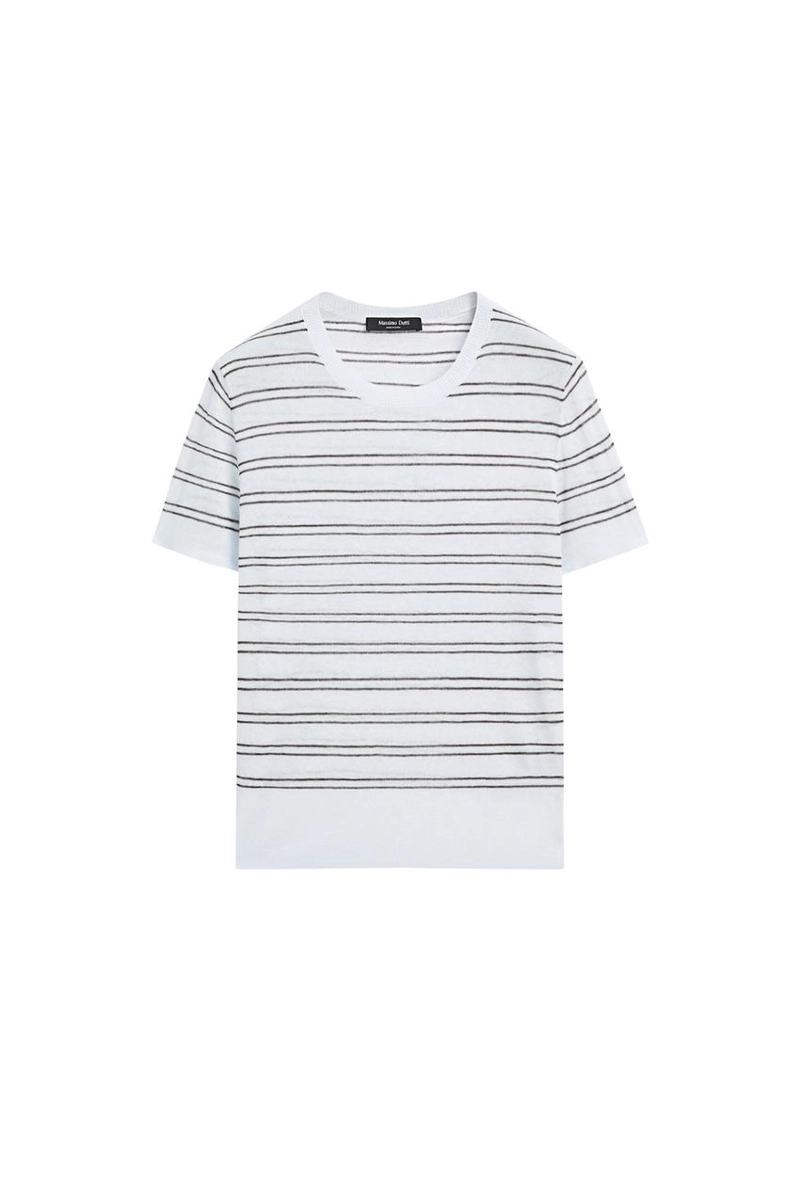 Свитер с коротким рукавом с полосатыми деталями