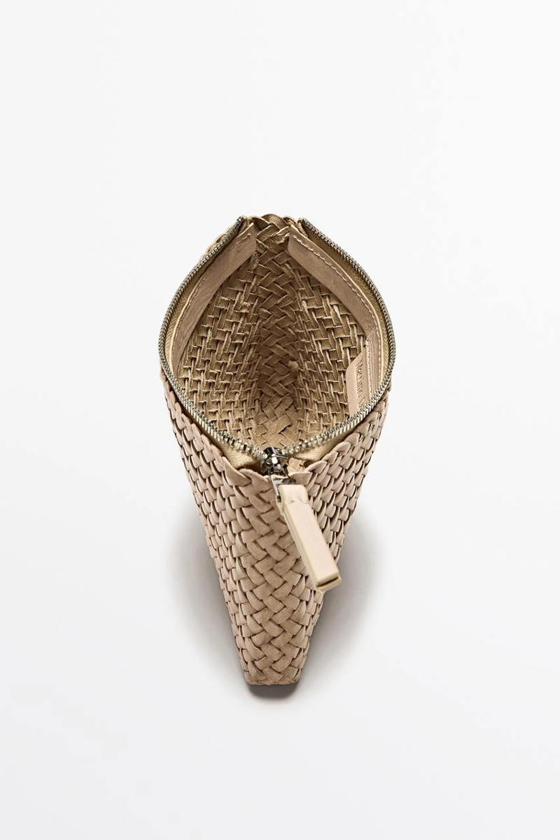 Сумочка-клатч из плетеной кожи наппа