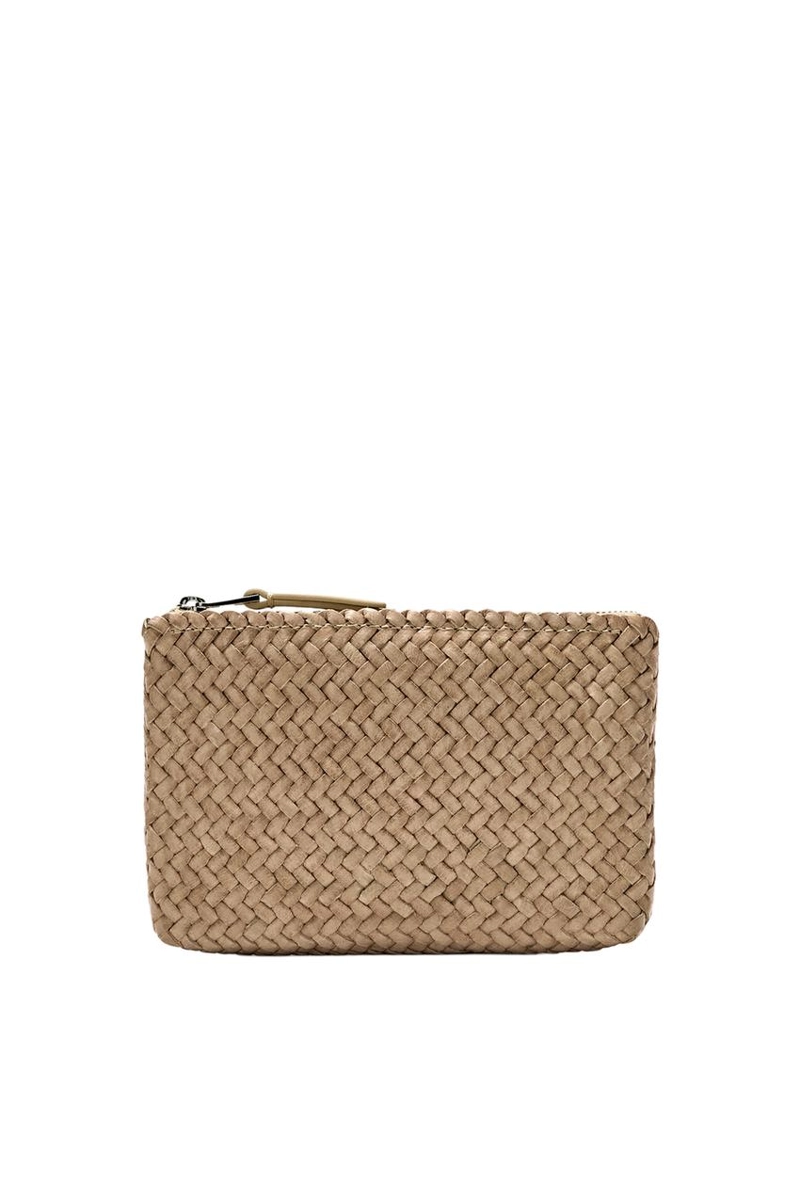Сумочка-клатч из плетеной кожи наппа