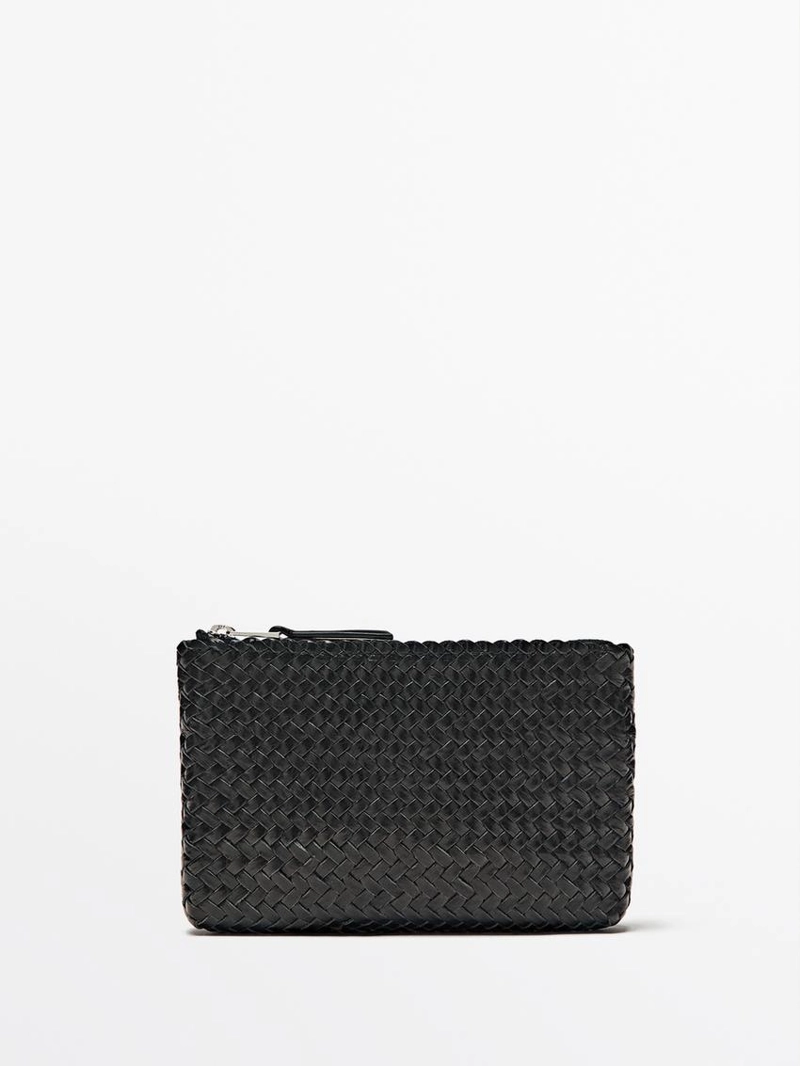 Сумочка-клатч из плетеной кожи наппа