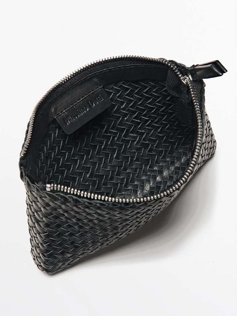 Сумочка-клатч из плетеной кожи наппа