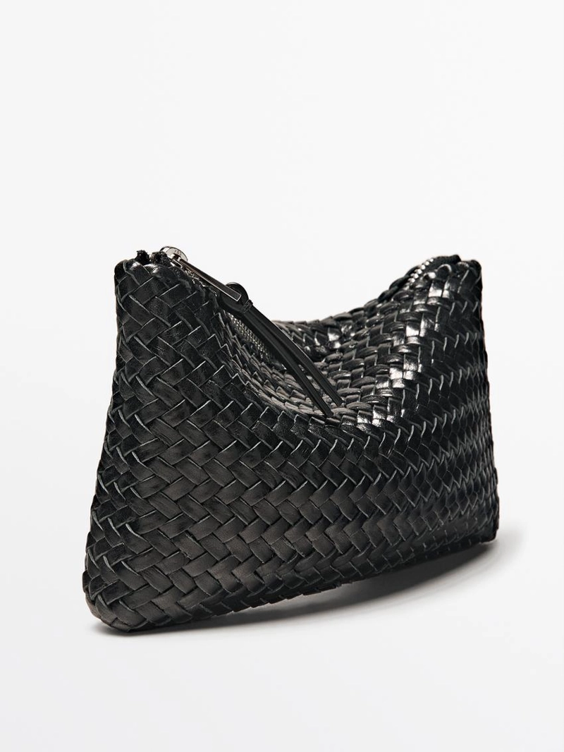 Сумочка-клатч из плетеной кожи наппа