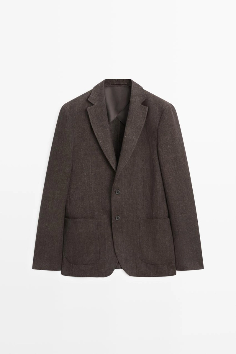 Пиджак из меланжевого льна 100%