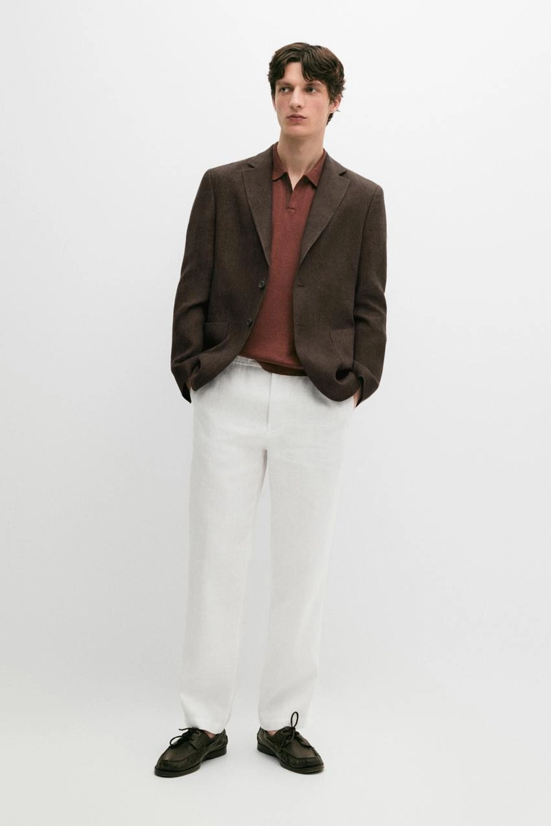 Пиджак из меланжевого льна 100%