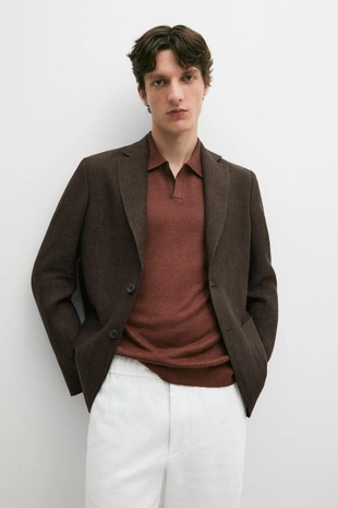 Пиджак из меланжевого льна 100%- Заказать в России