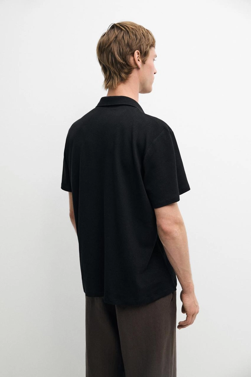 Рубашка с короткими рукавами из льна и хлопка