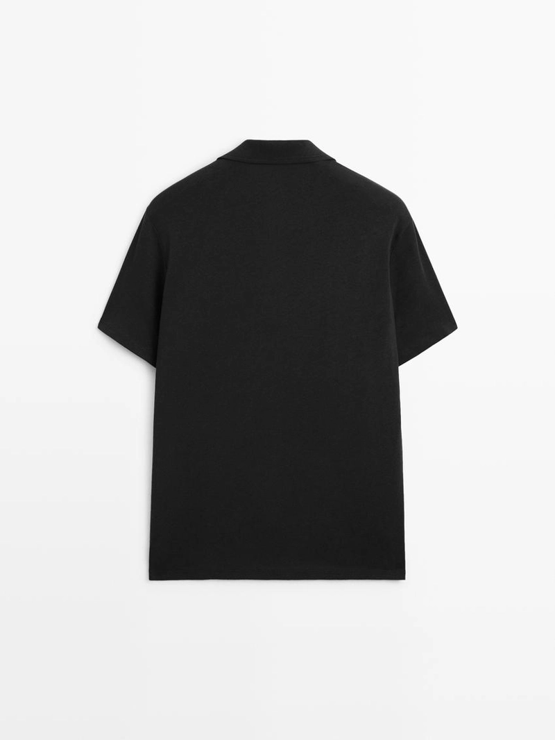 Рубашка с короткими рукавами из льна и хлопка