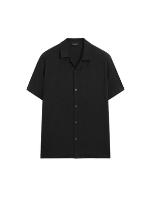 Рубашка с короткими рукавами из льна и хлопка- Заказать в России