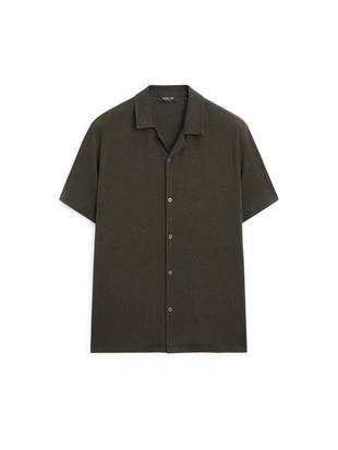 Рубашка с короткими рукавами из льна и хлопка- Заказать в России