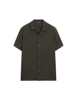 Рубашка с короткими рукавами из льна и хлопка- Заказать в России