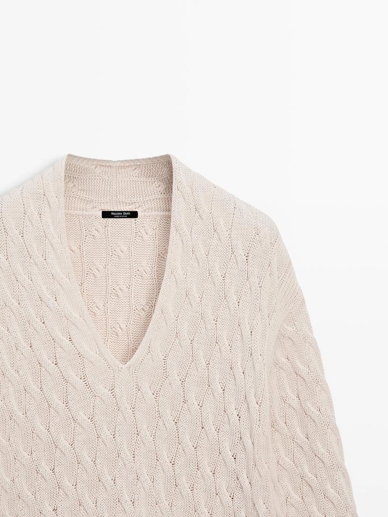 Свитер из хлопково-вискозной смеси с деталями узлов