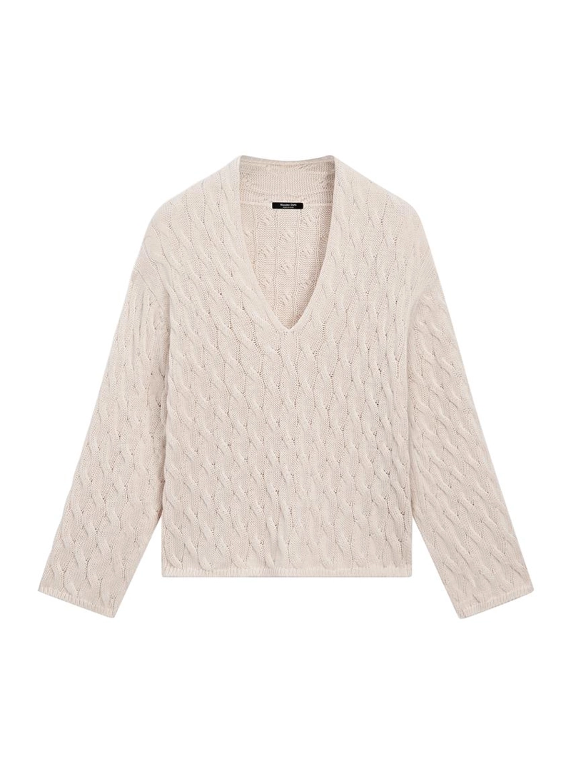 Свитер из хлопково-вискозной смеси с деталями узлов